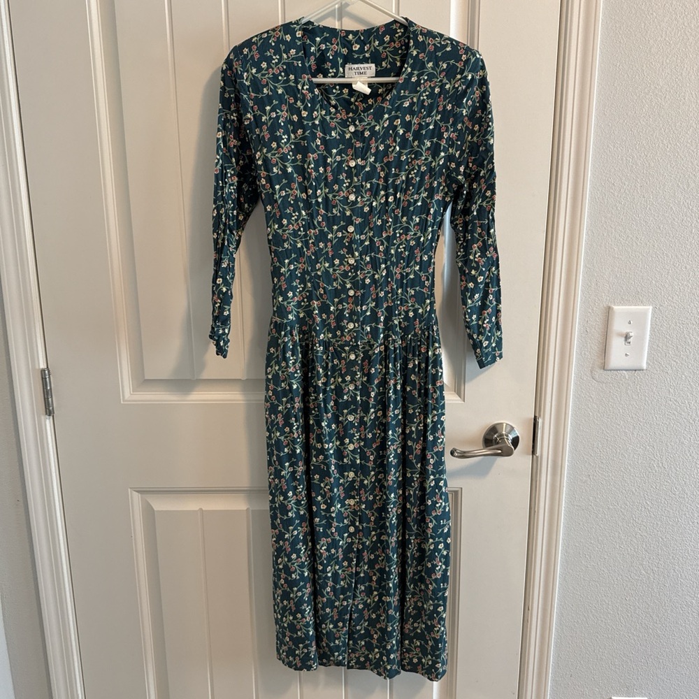 Vintage 80’s Harvest Time Women’s Floral Dress